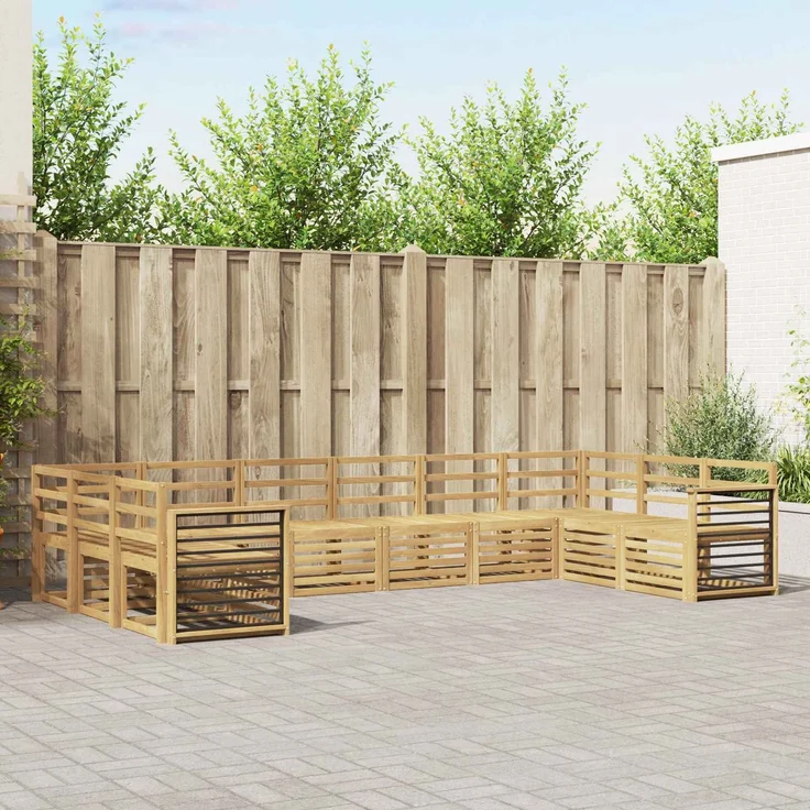 vidaXL Outdoor-Sofagarnitur 10 stk. 10-Sitzer Weiß Massivholz Akazie 3392594 – Bild 1