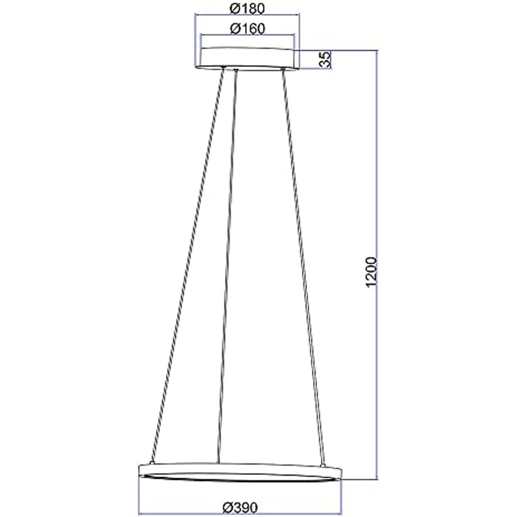 LED Hängeleuchte, Ring-Design, schwarz-matt, opal, 38,5cm – Bild 7
