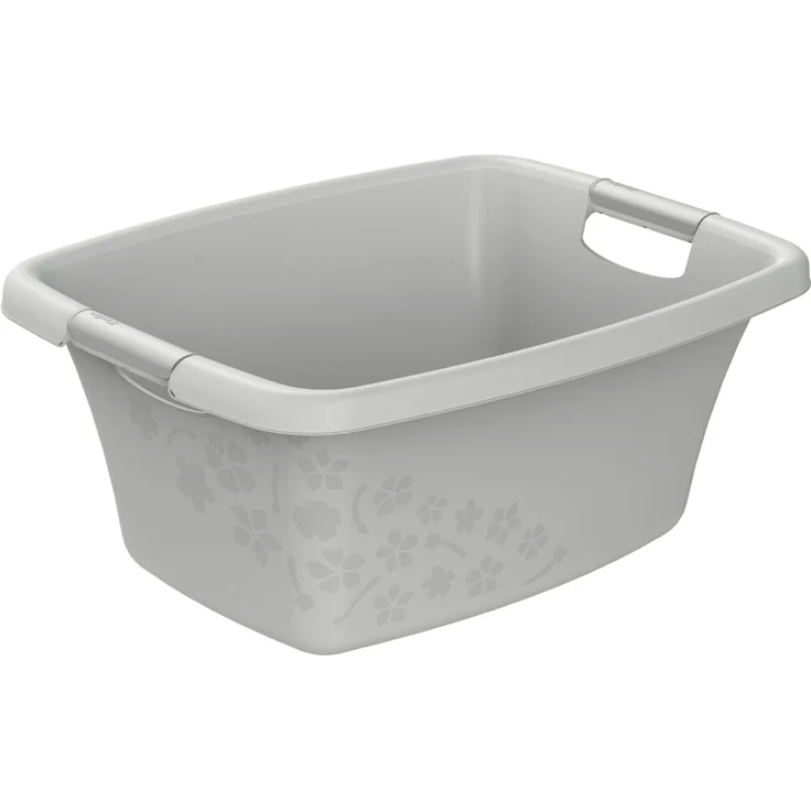 Rotho Wäschewanne Flowers 25 l Wäschekorb Wäschesammler Griffe Wäsche Korb Box – Bild 1