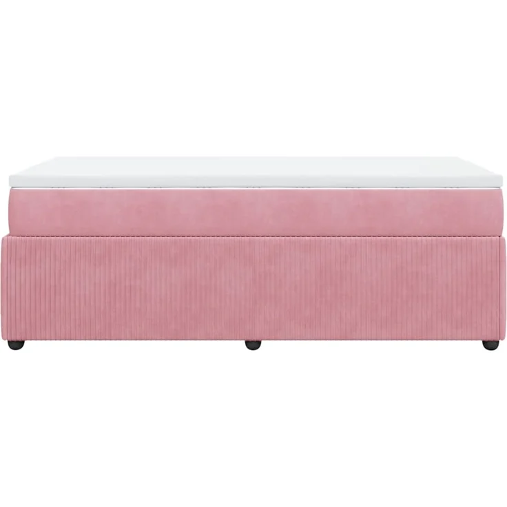 vidaXL Boxspringbett mit Matratze Rosa 90x200 cm Samt 3285619 – Bild 8