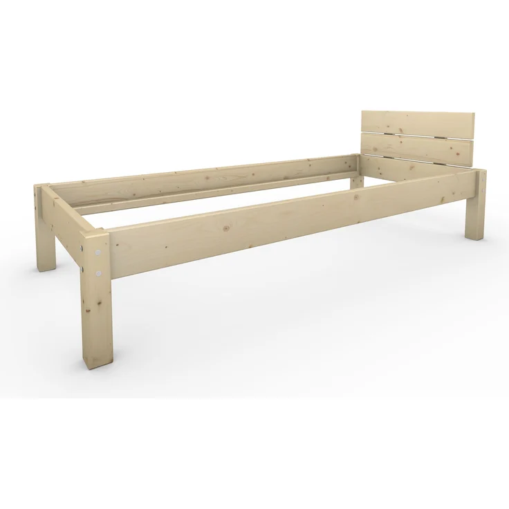 Pfostenbett Massivholzbett (Fichte) "Daybett" 80 x 200 cm 38 cm Holzbett 300kg – Bild 2