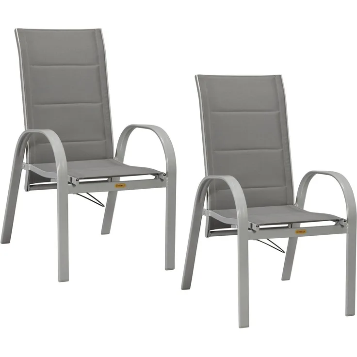 MERXX Gartensessel Amalfi Deluxe Gasdruckfeder (Set, 2-St), 2er Set, Alu/Textil, verstellbar