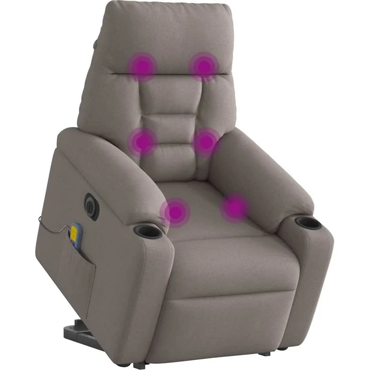 vidaXL Elektrischer Massagesessel mit Aufstehhilfe Taupe Stoff 3303069 – Bild 2