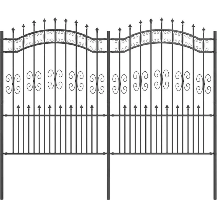 vidaXL Gartenzaun Kampen Grau 240 x 202,5 cm Pulverbeschichteter Stahl 42003966 – Bild 2