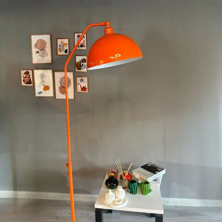 Bamyum Stehlampe Stehlampe mit beweglichem Kopf Moderne dekorative Stehlampe aus Metall, ohne Leuchtmittel, E27, verstellbarer Lampenschirm, Stehluchte mit Ablage – Bild 3