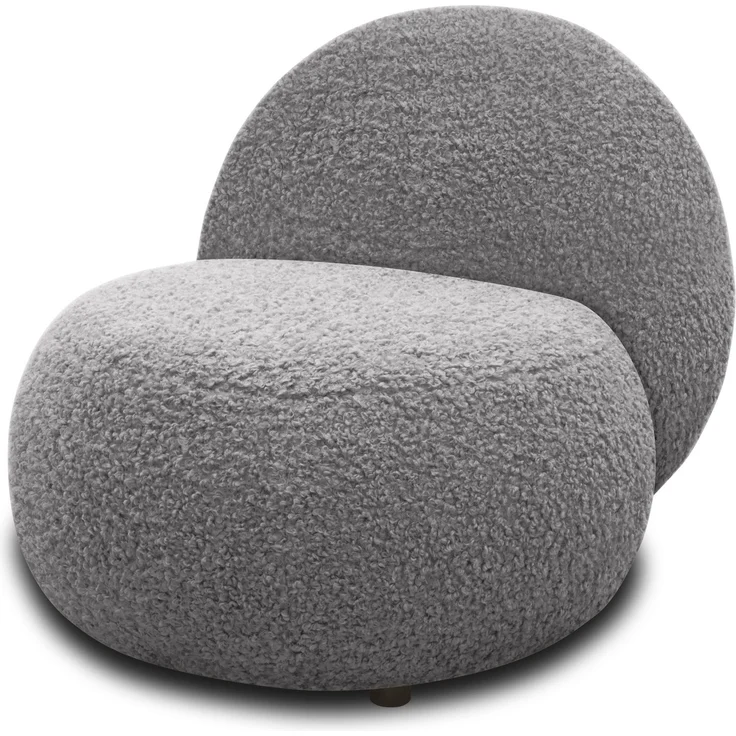 DOMO. collection Sessel 700 016, Polstersessel, rund, gepolsterte Rückenlehne, Füße mit Filzgleitern, Armsessel, Polsterganitur, 73 x 75 x 76 cm (BxTxH), grau – Bild 3