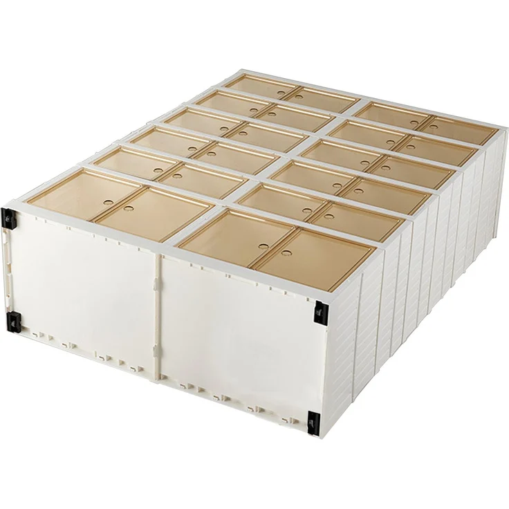 Faltbarer Schuhschrank aus Polypropylen, 6 Ebenen, mit Magnettür und Stiefelbereich,H 116.84 x T 87.12 x B 34.54 cm – Bild 6