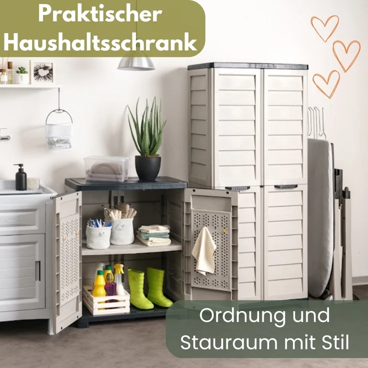 GarPet Garten-Geräteschrank Gartenschrank Wetterfest Outdoor Kunststoffschrank Balkonschrank – Bild 7