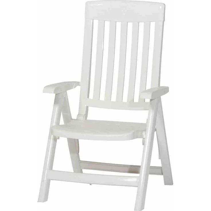 Sieger Palma Klappsessel klappbar, Vollkunststoff Weiß 62 x 105 x 67 cm – Bild 1