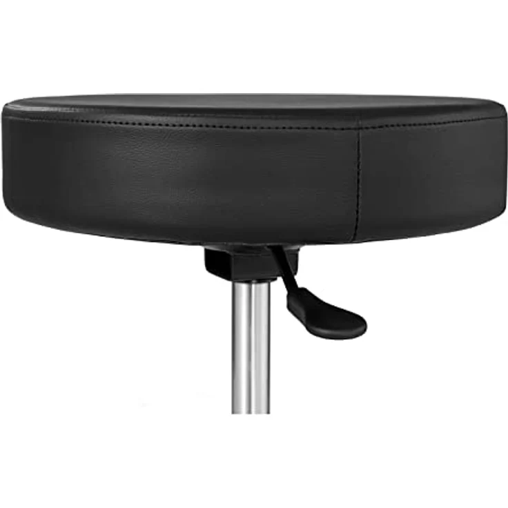 Physa Drehhocker Rollhocker Arbeitshocker höhenverstellbar 45-58 cm Kunstleder Schwarz, Schwarz – Bild 3