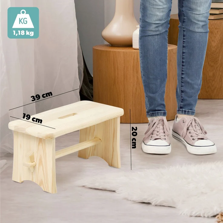 KADAX Küchenhocker aus Holz, Hocker, Stuhl, 39 cm, solide Plattform, Ryczka – Bild 2