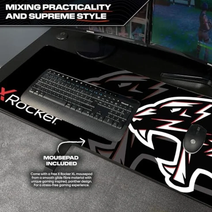 X Rocker Panther XL reversibler Eckschreibtisch in L-Form - schwarz – Bild 4