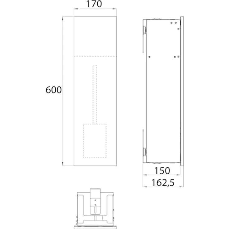 EMCO ASIS PURE Unterputz-Schrankmodul für die Klobürstengarnitur, Badezimmerschrank mit Toilettenpapierhalter und Fach, Hochschrank mit Push to Open-Funktion, Anschlag rechts – Bild 3