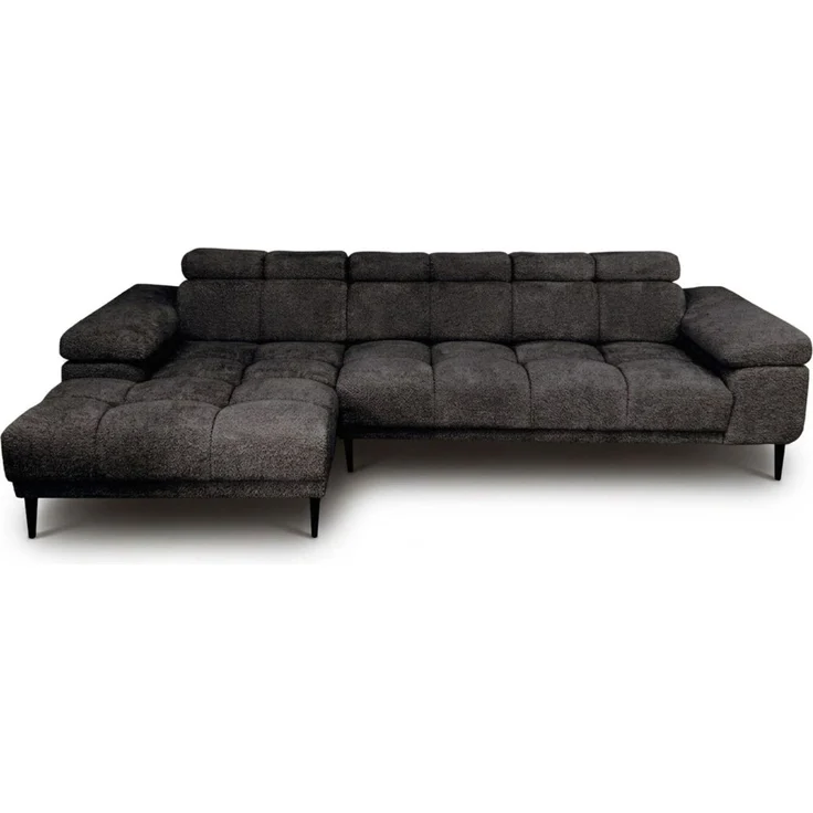Ecksofa Schlafsofa SENVELIO RELAX in Stoff Glam Anthrazit Ottomane Links – Bild 3