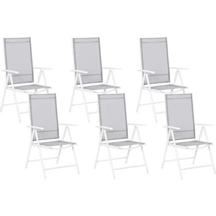 Gartenstuhl 6er Set CATANIA Metall Grau