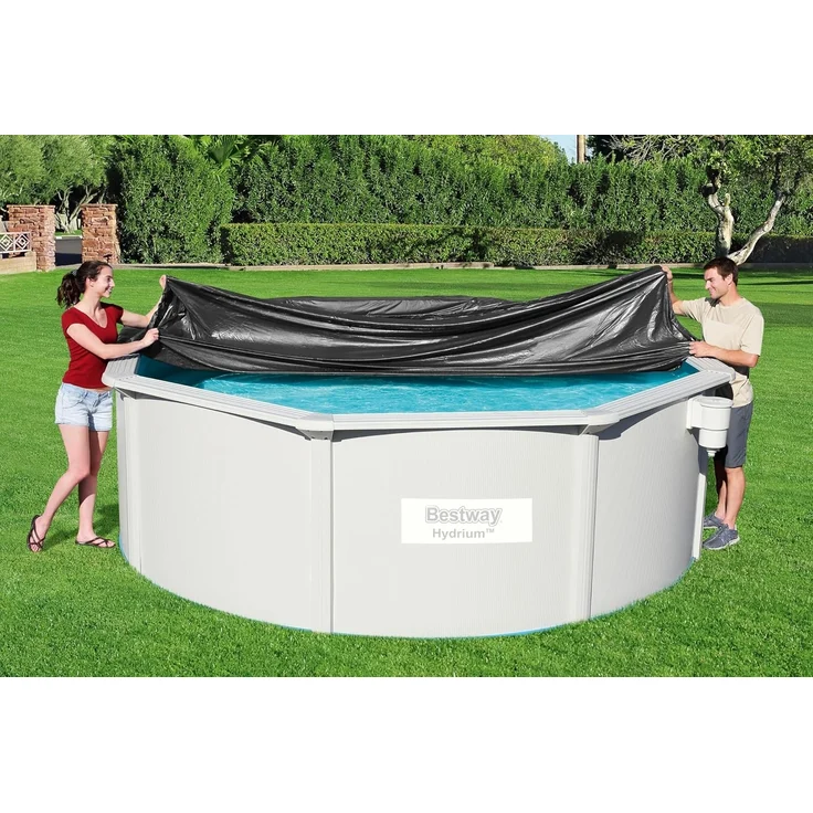 PVC-Abdeckplane Ø 401 cm, schwarz, rund – Bild 2