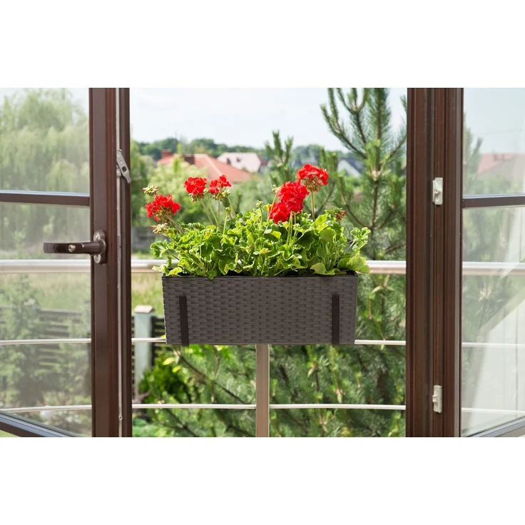KADAX Blumentopf Balkonkasten Griffe 19x56cm Graphit – Bild 5