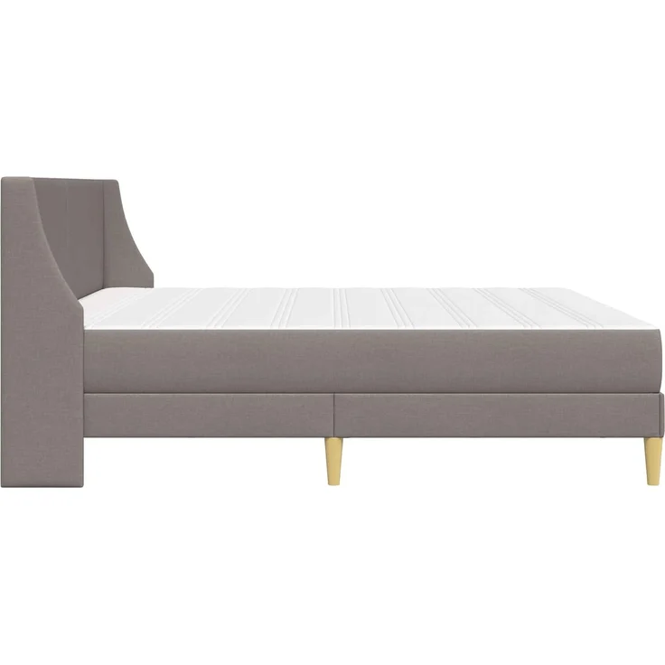 vidaXL Bettgestell mit Matratze Taupe 200 x 200 cm Polyester 3414757 – Bild 7