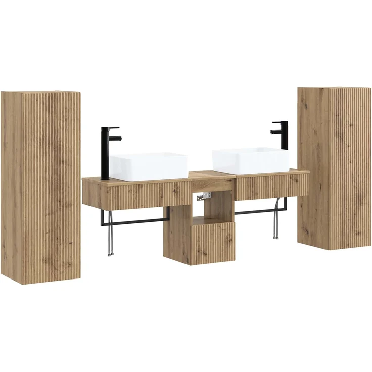 vidaXL Badezimmermöbel-Set 5 Stk. Artisan-Eiche 33 x 34,5 x 100 cm 3405982 – Bild 2