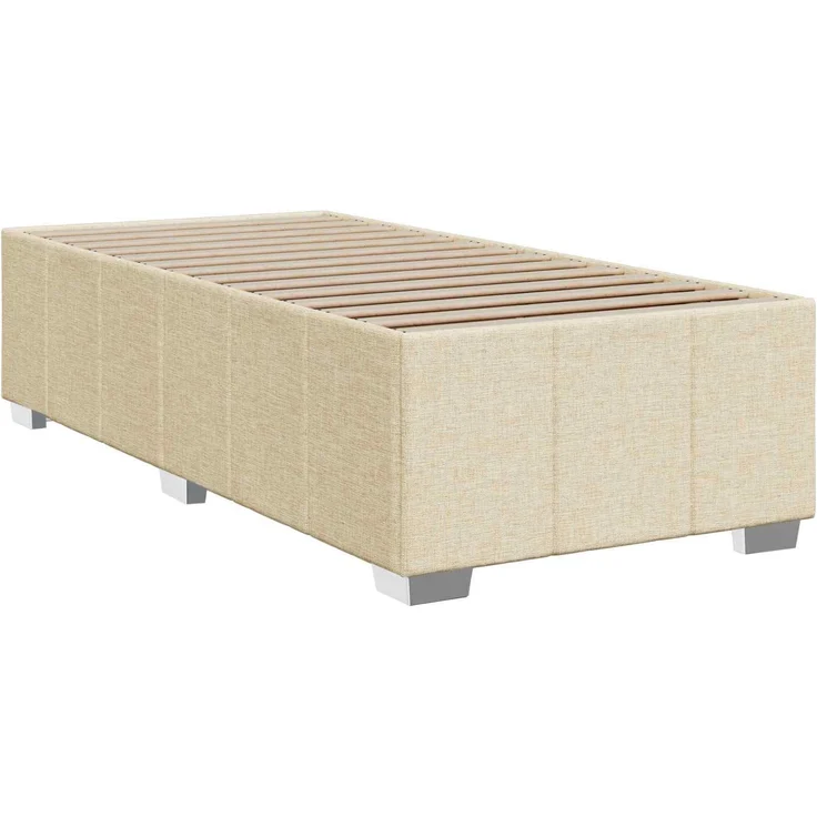 vidaXL Boxspringbett mit Matratze mit Kopfteil Creme 90 x 200 cm Stoff 3454055 – Bild 5