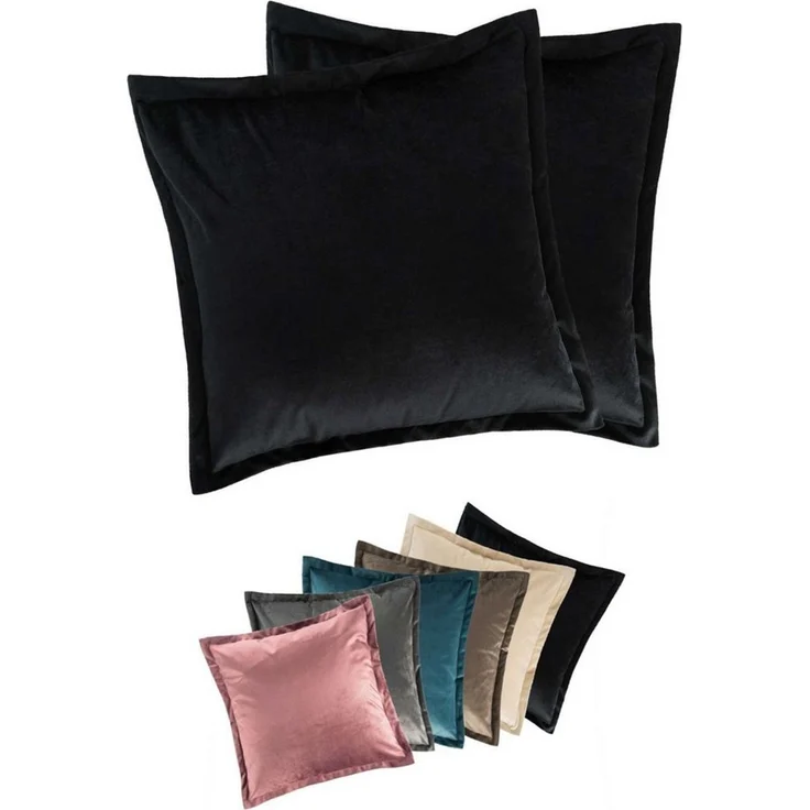 MOON Heimtextilien Kissenhülle 2er Pack 40x40 cm Kissenbezug edle Samt Optik Moon Flora – Bild 1