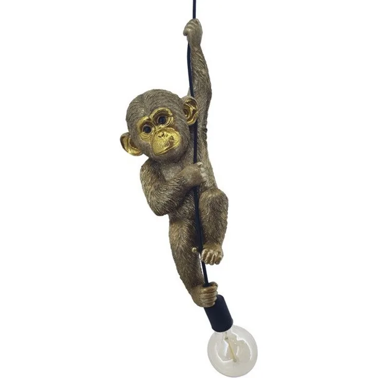 riess-ambiente Hängeleuchte MONKEY 55cm gold - Affe, Skulptur, handgefertigt, exotisch, Dschungel, keine besonderen Funktionen, ohne Leuchtmittel, Tierische Pendelleuchte - ideal für Wohnzimmer, Schlafzimmer oder Flur