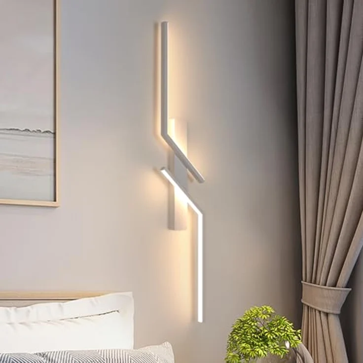 Goeco LED Wandlampe Innen, 81.5 CM 24 W Moderne Lang Wandleuchte 2 Fimmige 3000K Warmes Licht, Weiß Flurlampe Wand Belechtung für Flur Treppenhaus Wohnzimmer Schlafzimmer – Bild 9