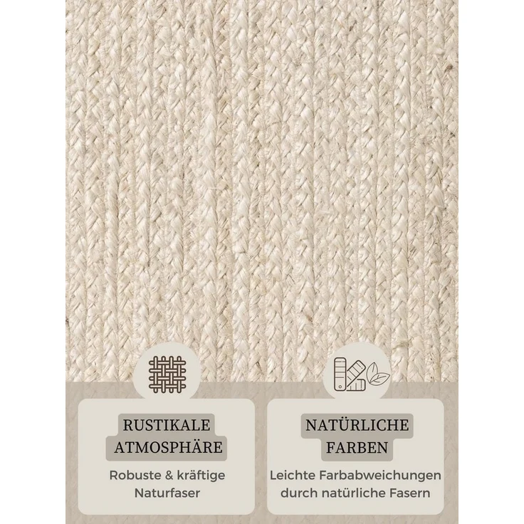 HANSE Home Teppich Rangpur Juteteppich, auch in Oval, oval, Höhe: 10 mm, Handgewebt, 100% Jute, Natur, Wohnzimmer, Flur, Boho, Skandi – Bild 2