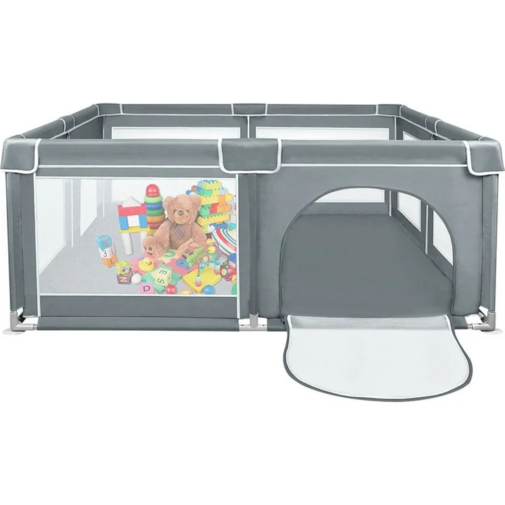 JEOBEST Laufgitter XL Sicherheitsspielplatz Schutzgitter - 180x150x66cm, (Baby Krabbelgitter, 1-tlg), mit atmungsaktivem Netz, Tragetasche – Bild 4