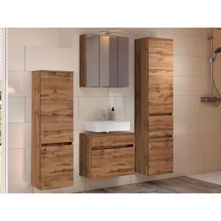 Badezimmer-Set >Baabe< in Wotan-Eiche - 170x47cm (BxT)