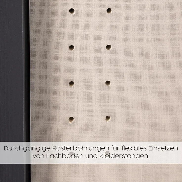 rauch Kleiderschrank, Schwebetürenschrank SUBITO, 2-türig, 1 Spiegeltüre, Alpinweiß, 136 x 197 x 61 cm – Bild 13