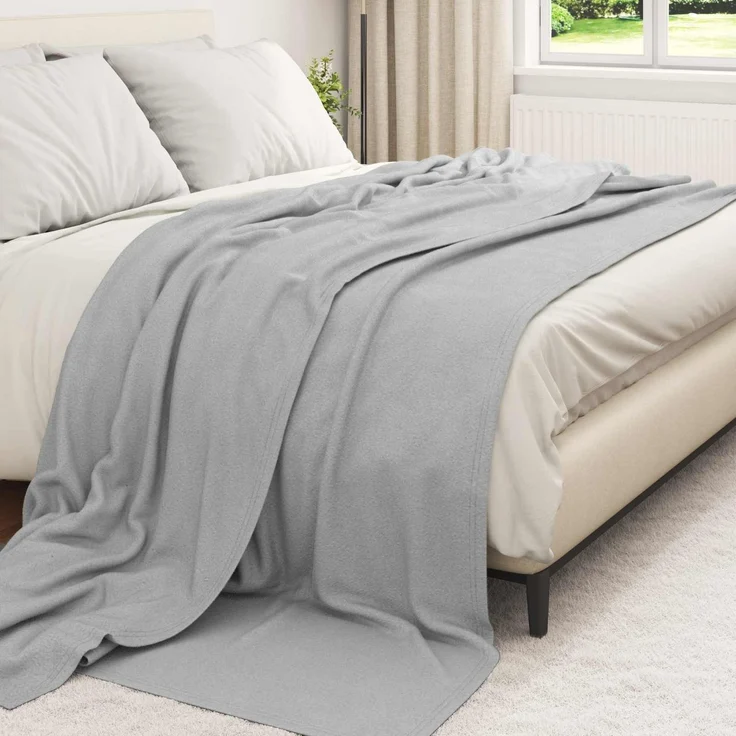 vidaXL Überwurfdecke Grau 270 x 240 cm Fleece 42017020 – Bild 3