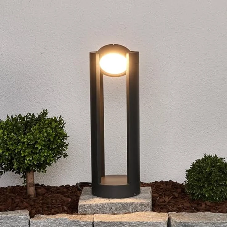 Lucande LED Wegeleuchte 50 cm, drehbarer Leuchtkopf strahlwassergeschützt IP65, grafitgrau, 15W, warmweiß 3.000K, 598 lm – Bild 4