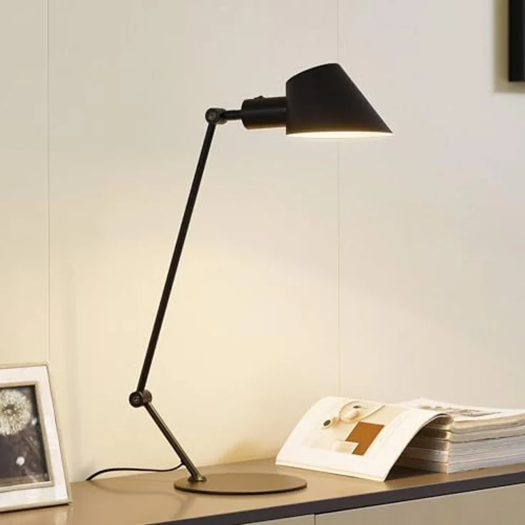 Lindby Corali Tischlampe, schwarze Metallleuchte mit verstellbarem Schirm, 64 cm Höhe für Wohnzimmer & Esszimmer – Bild 2