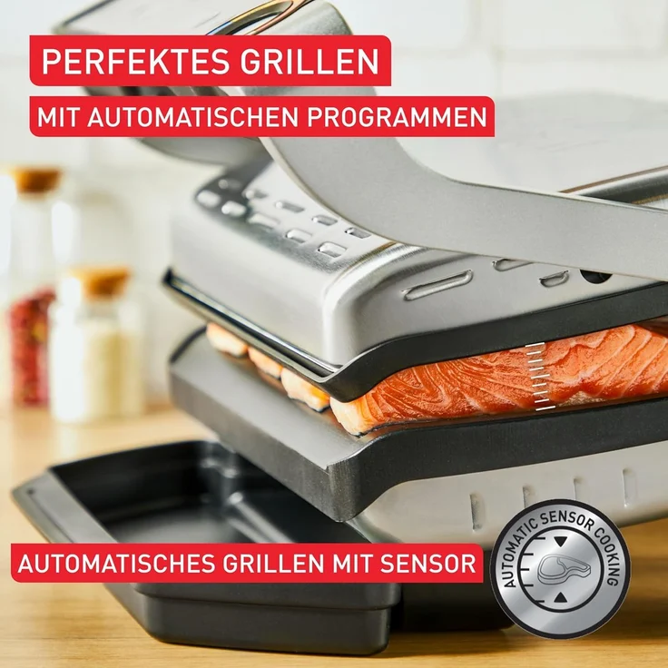 Tefal Plancha-Platten, kompatibel mit OptiGrill, OptiGrill +, OptiGrill Elite, für empfindliche Zutaten, antihaftbeschichteter Aluminium-Druckguss, Schwarz, XA728810 – Bild 3