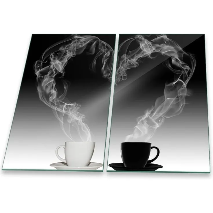 Decorwelt Herd-Abdeckplatte Kaffee, (2 tlg, 1/2 Teilig), Für alle Herdarten excl. Gasherde
