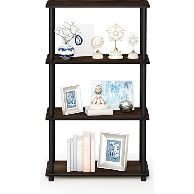 Furinno Turn-N-Tube 4-Stufe Mehrzweck-Regal, Columbia Walnut/Schwarz, 59. 9 (Breite) x 109. 9 (Höhe) x 29. 7 (Tiefe) cm – Bild 7