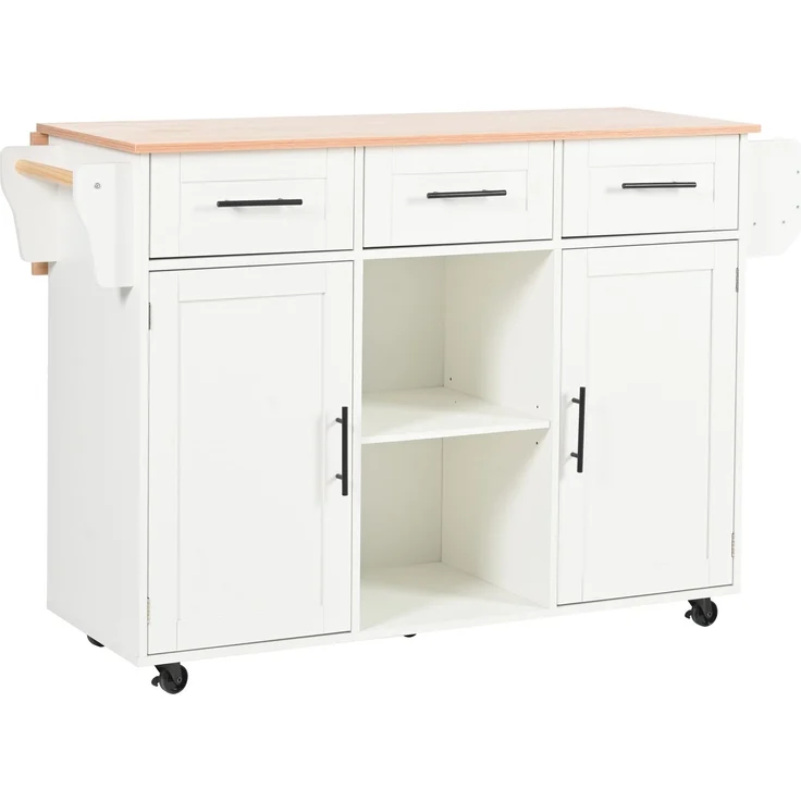Küchenwagen B 139 x T 46(71) x H 91,5 cm mit klappbarer Arbeitsplatte und Stauraum – Bild 5