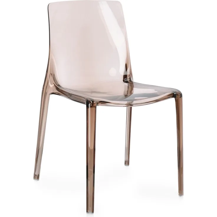 Gartenstuhl Adele 4er-Set Kunststoff, modern stapelbar, Coffee Braun, für Innen- und Außenbereich
