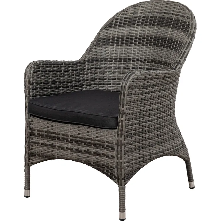 Mandalika Garden LILLE Polyrattan Diningsessel mit Alu-Gestell - blackpearl