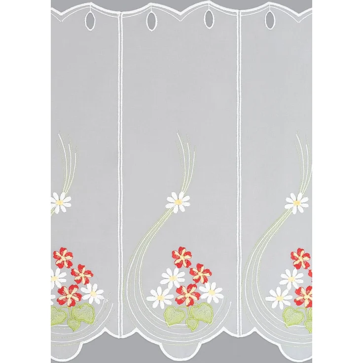 Scheibengardine Plauener Spitze - Frühlingsblüten (Bx H) 148.50cm * 50cm Rot/multicolor – Bild 3