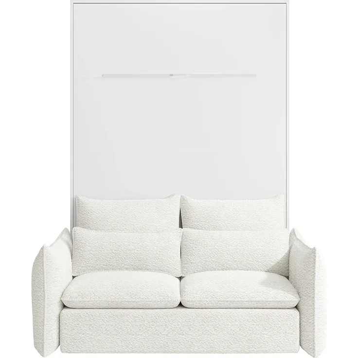 Vente-unique - RAPILI Bett Holz, Platte Weiß - B 151 cm239,2 cm x H 225,2 cm x L 208 cm – Bild 6