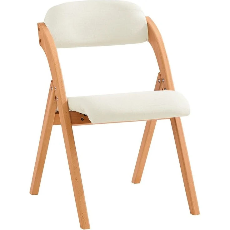 SoBuy FST92-W Klappstuhl, Stoff, Lackiert, Weiß, 41,5 x 77 x 47,5 cm – Bild 1