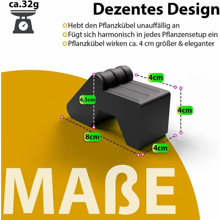 BigDean Blumentopfuntersetzer Füßchen 8X Untersetzer Spezial Anthrazit Blumentöpfuntersetzer, Zubehör für Pflanztöpfe, Set, 8-tlg, Blumentopffüße, Verbessert Luftzirkulation unter Pflanzen – Bild 2