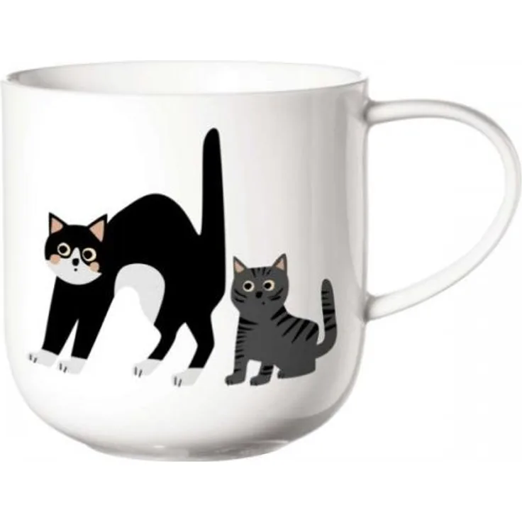 ASA Selection coppa cats & dogs Henkelbecher Surprised Cats, Kaffeetasse, Becher, Kaffee Tasse, Tee, Fine Bone China, Weiß, 400 ml, 19443014