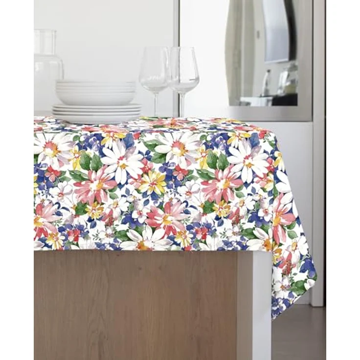 GEMITEX Traditionelle Tischdecke, Plüsch, gewachst, wasserdicht und schmutzabweisend, Dekor 4133 Blumen Sanremo, ideal für rechteckige Tische für 10/12 Personen, 140x240 cm, hergestellt in Italien, – Bild 3