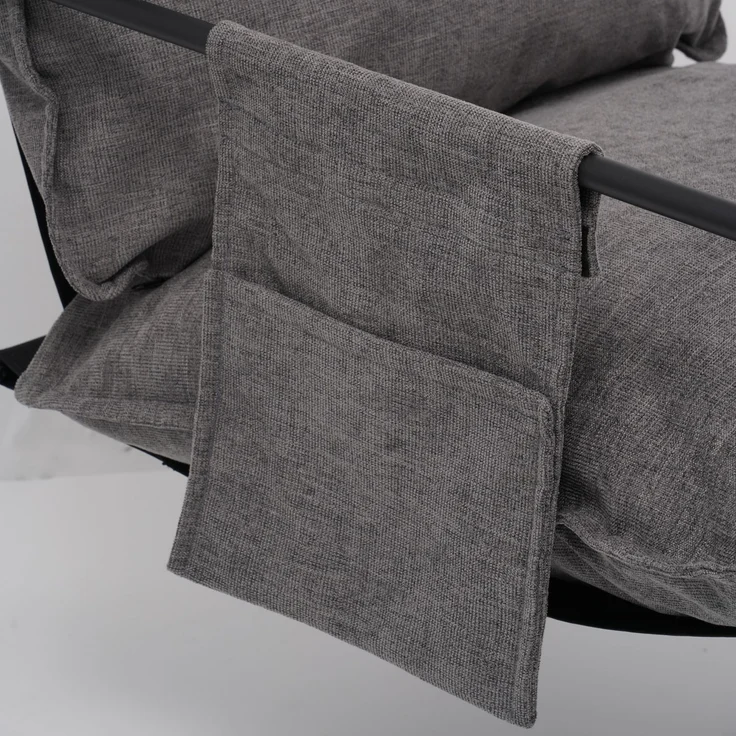 Albatros Designer Vintage Sessel Breston, hochwertiger Stoff Bezug in Grau, sehr bequem, Relaxsessel Loungesessel für Wohnzimmer, Schlafzimmer oder als Fernsehsessel – Bild 4