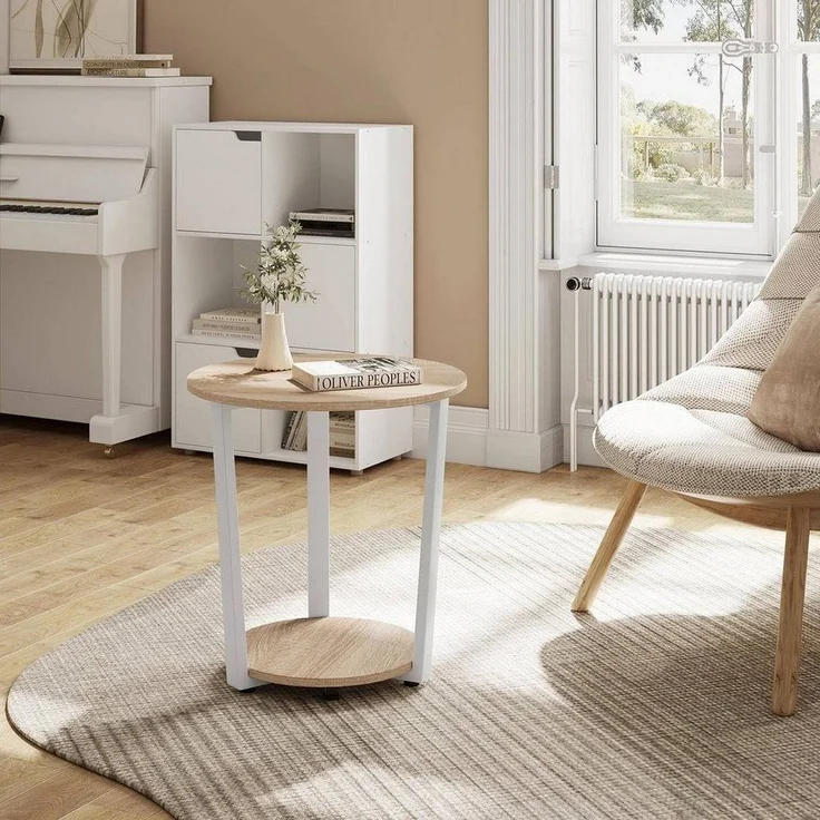 Woltu Couchtisch (1-St), Beistelltisch mit 2 Ablagen, aus Holzwerkstoff – Bild 3