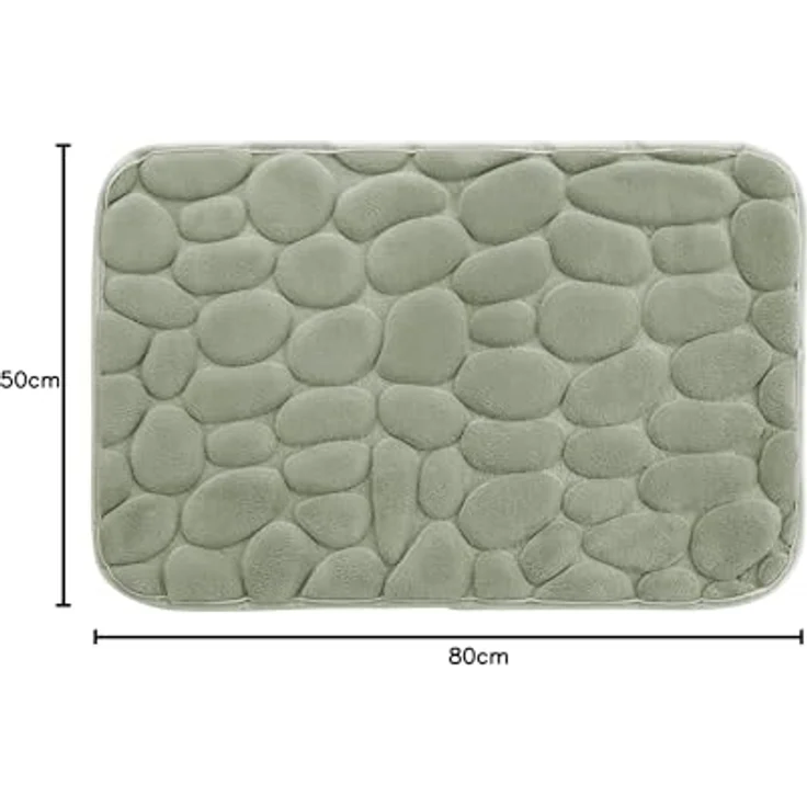 U10 Badematte Stone RELIEF - Badezimmer Badematten in Salbei – Bild 2