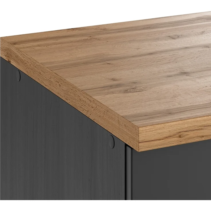 Küchenzeile 420 cm in grau, Arbeitsplatte in Eiche, MONTERREY-03 – Bild 4